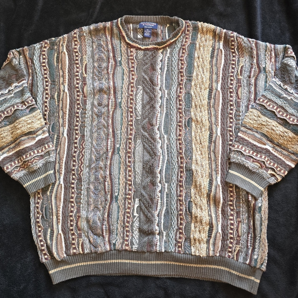Roundtree & Yorke Big Man 4XL Vintage Coogi Style 3D Knit Sweater
